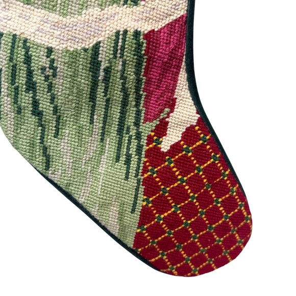 Angel Needlepoint Christmas Stocking Old World Vintage Holiday Decor - Picture 7 of 11